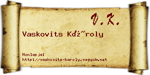 Vaskovits Károly névjegykártya