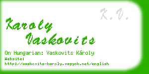 karoly vaskovits business card